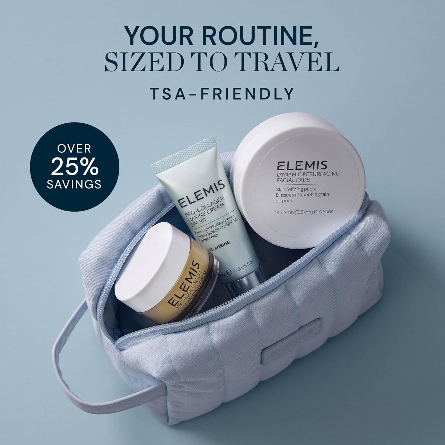 image:imageELEMIS Healthy Skin Exclusive Travel Set ProCollagen Cleansing Balm Mini Marine Cream SPF 30 Mini amp Dynamic Resurfacing Pads AntiAging Hydrating Skincare Travel Kit