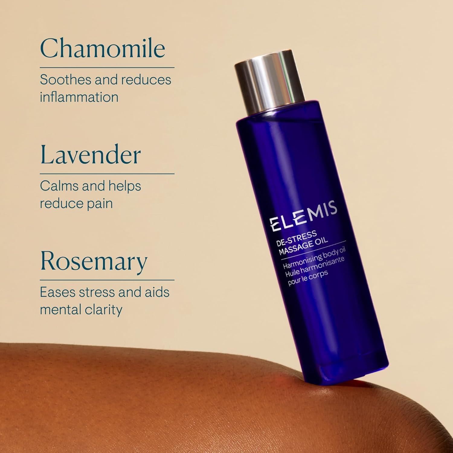image:imageELEMIS DeStress Massage Oil Harmonizing Oil Deeply Nourishes Relaxes and Calms the Body and Mind with a Blend of Essential Oils 33 Fl OzDeStress Massage