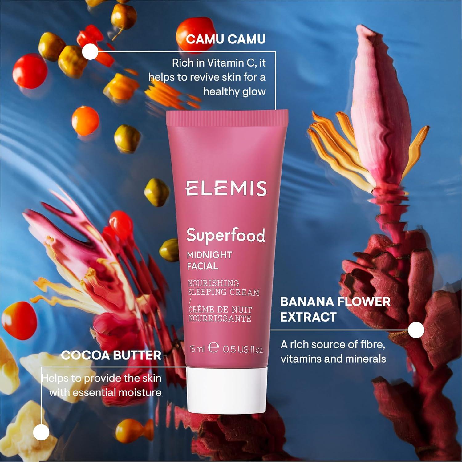 image:imageELEMIS Superfood Midnight Facial Moisturizer Face Cream Hydrating Face Moisturizer for Dry Skin Firming Facial Cream Camu Camu amp Vitamin C Cream05 Fl Oz Pack of 1