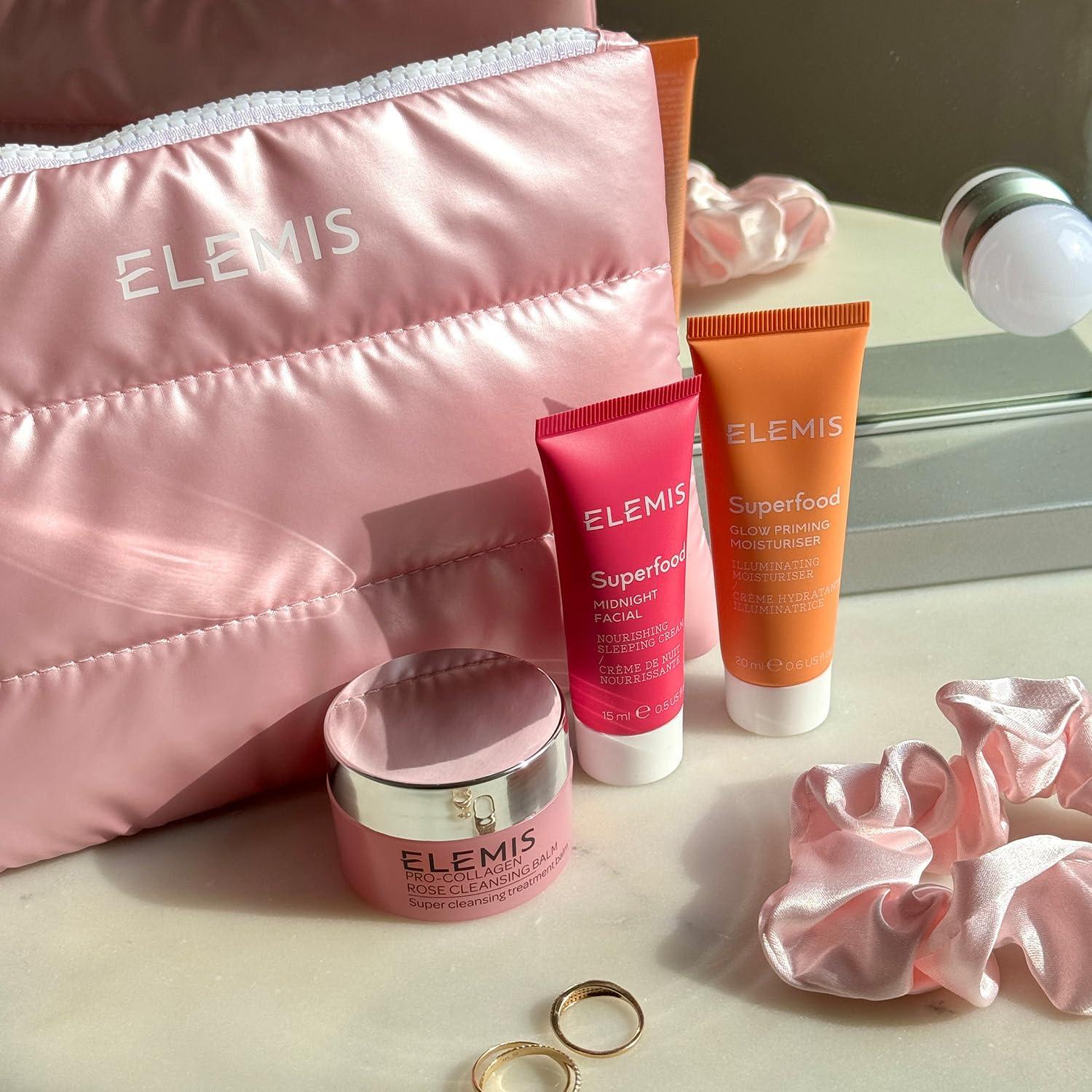 image:imageELEMIS Way to Glow Exclusive Skincare Kit70 Value Travel Set with TravelSize Rose Cleansing Balm Glow Priming Moisturizer amp Midnight Facial Nourish amp Illuminate Skin all day