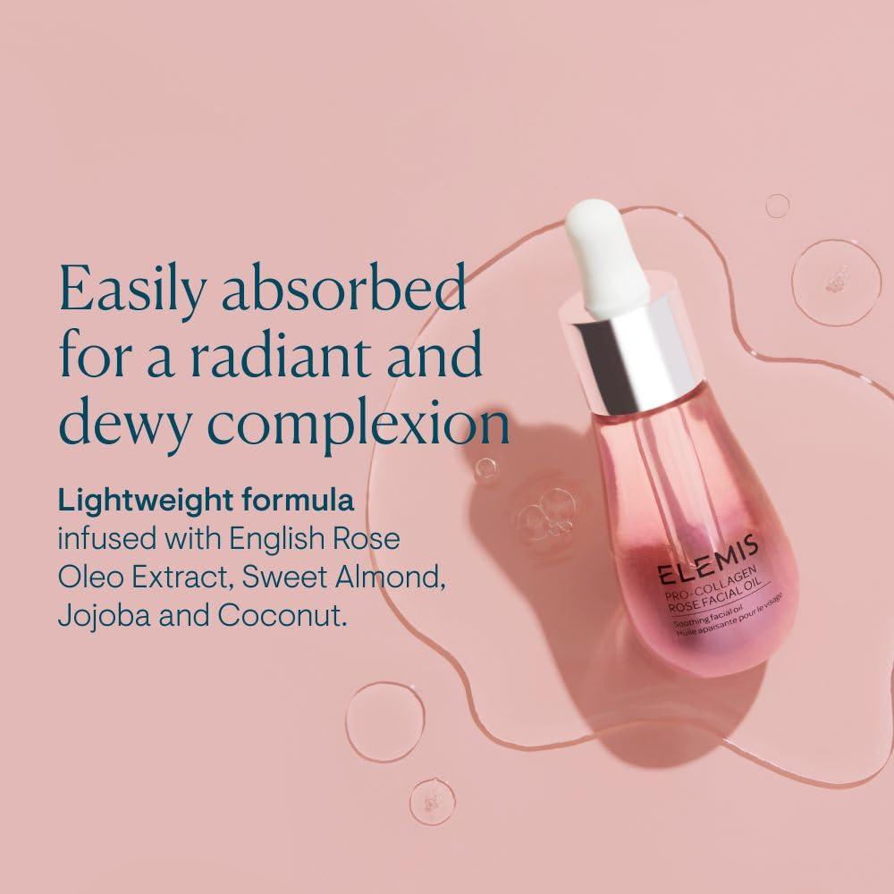 image:imageELEMIS ProCollagen Rose Facial Oil Blend Lightweight Daily Facial Oil Soothes Nourishes and Smoothes Skin for a Radiant Fresh Complexion 15 mL05 Fl Oz Pack of 1