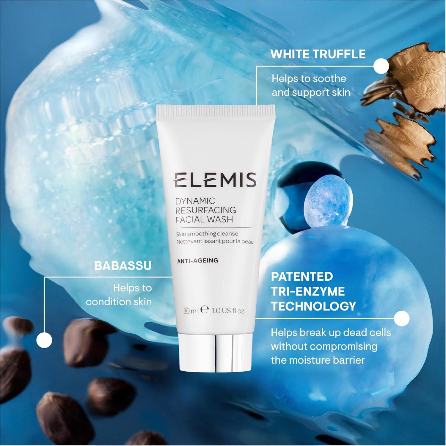 image:imageELEMIS Dynamic Resurfacing Facial Wash Gentle Travel Size Daily Gel Cleanser EnzymePowered Skin Refining Formula Sensitive Skin Friendly 30ml