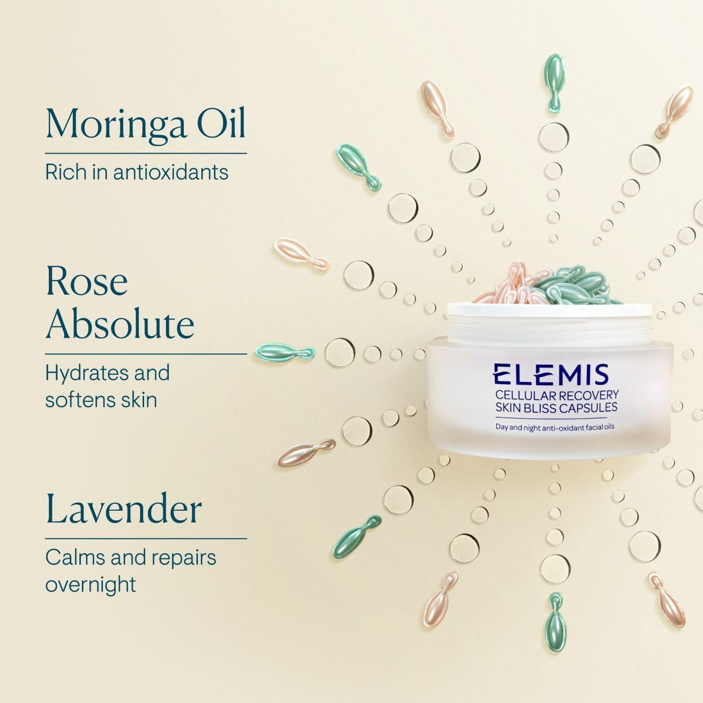 image:imageELEMIS Skin Bliss Capsules 60 Count AntioxidantRich AntiAging Day amp Night Face Oils Purify Replenish amp Nourish the Skin Skincare Serum Capsules for Face