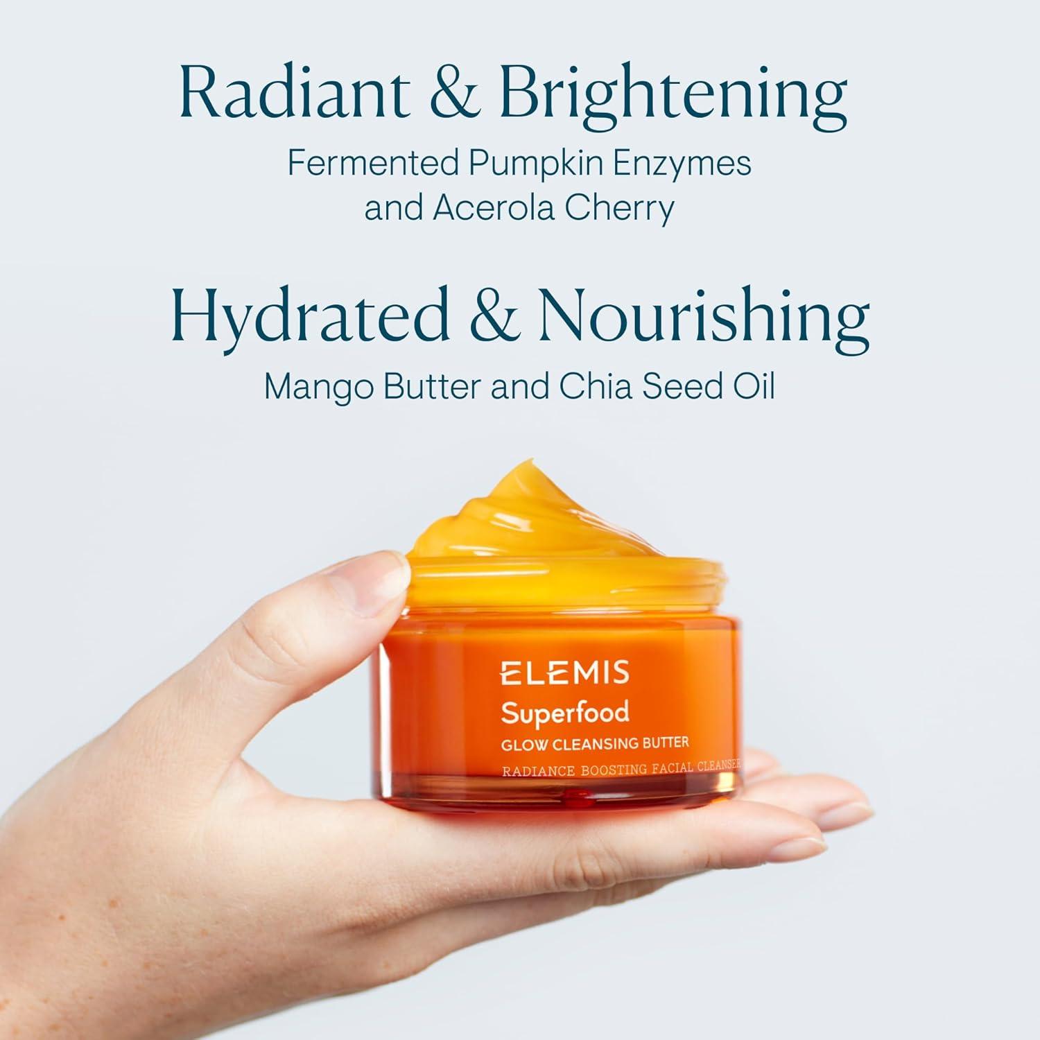 image:imageELEMIS Superfood AHA Glow Cleansing Butter Daily Facial CleanserMask Removes Makeup Cleanses amp Helps to Brighten Nourish and Hydrate Skin3 Fl Oz Pack of 1