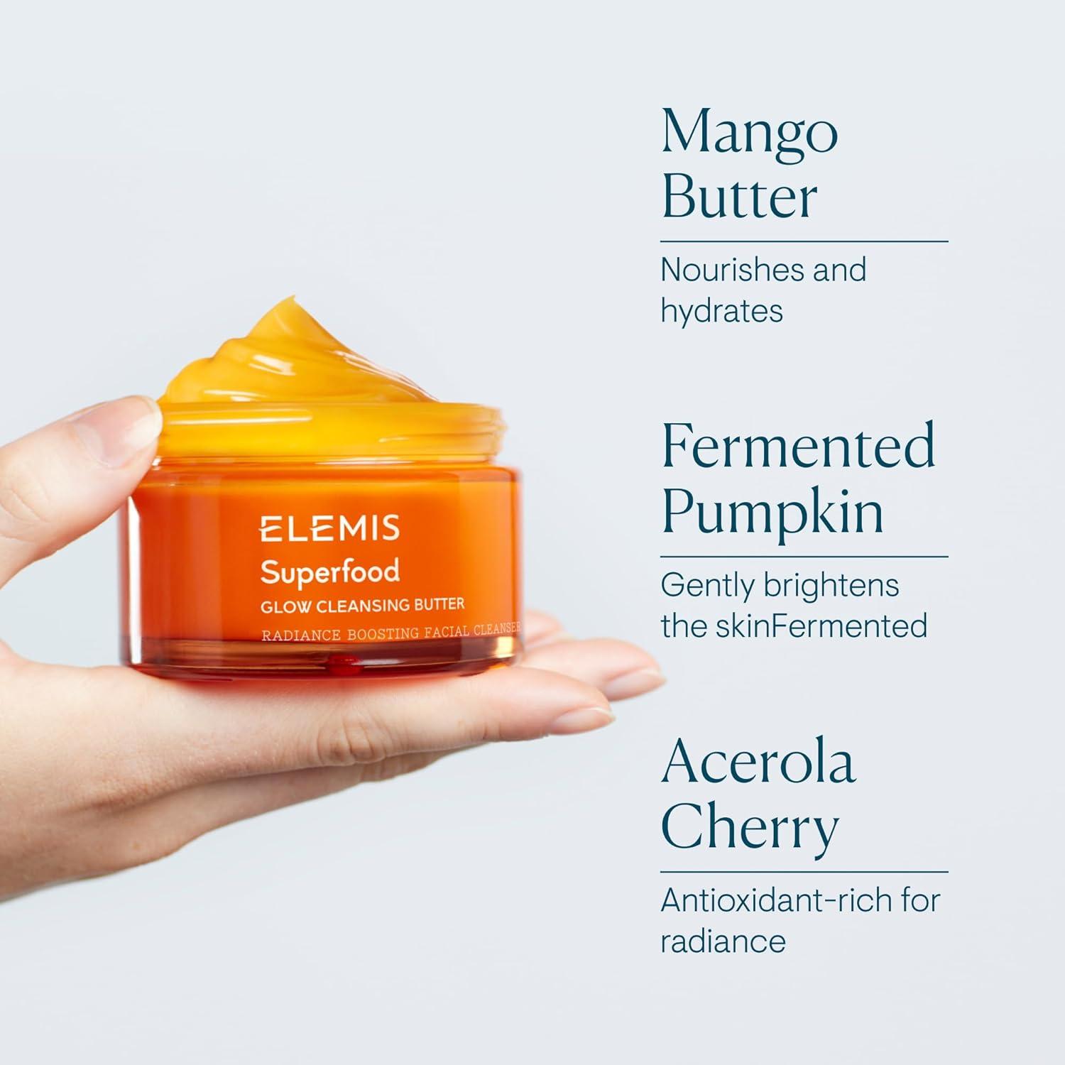 image:imageELEMIS Superfood AHA Glow Cleansing Butter Daily Facial CleanserMask Removes Makeup Cleanses amp Helps to Brighten Nourish and Hydrate Skin3 Fl Oz Pack of 1